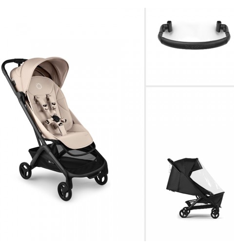 Zestaw promocyjny Bugaboo Butterfly 2 - lekki wózek spacerowy do 22 kg | Black/Desert Taupe